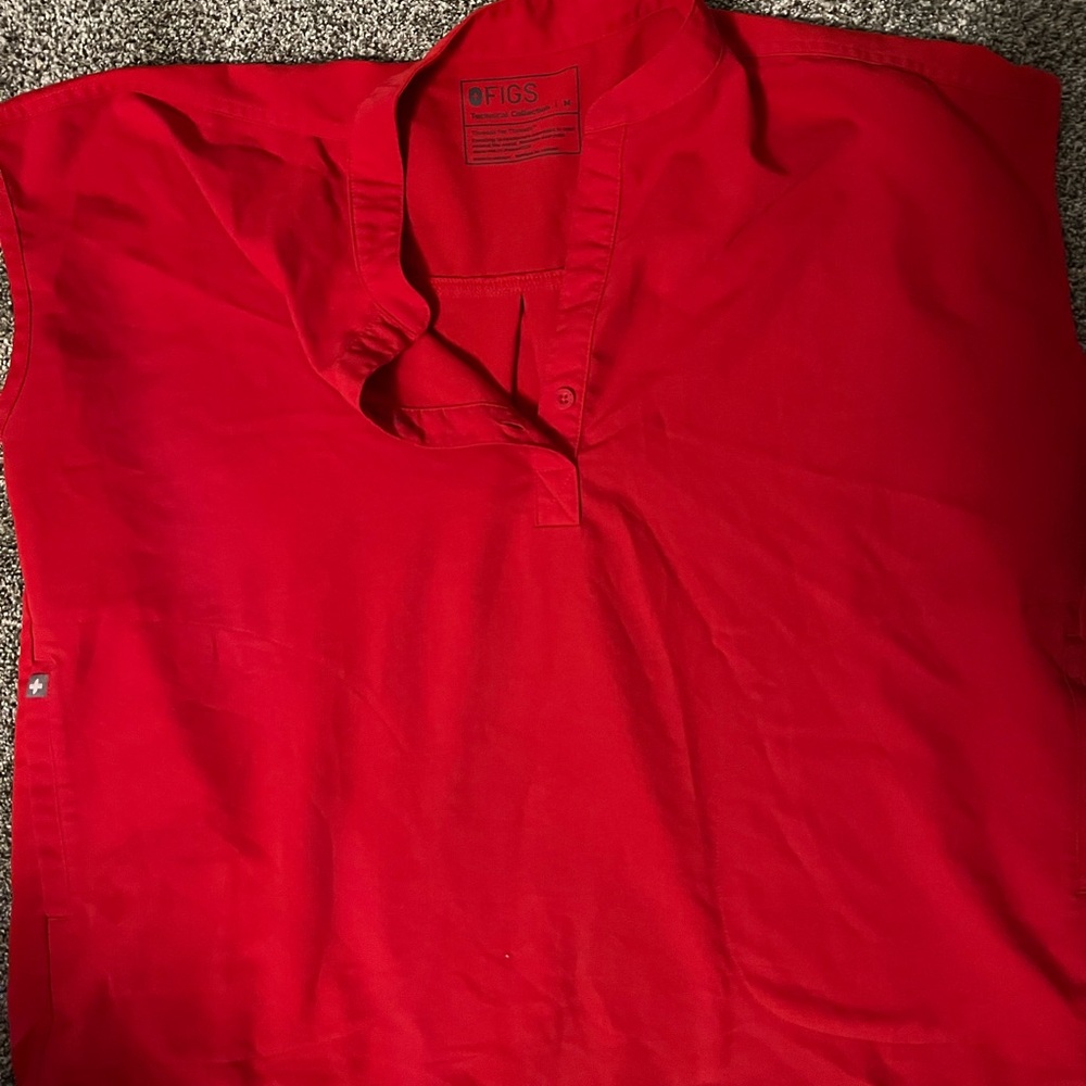 FIGS Red Scrub Top